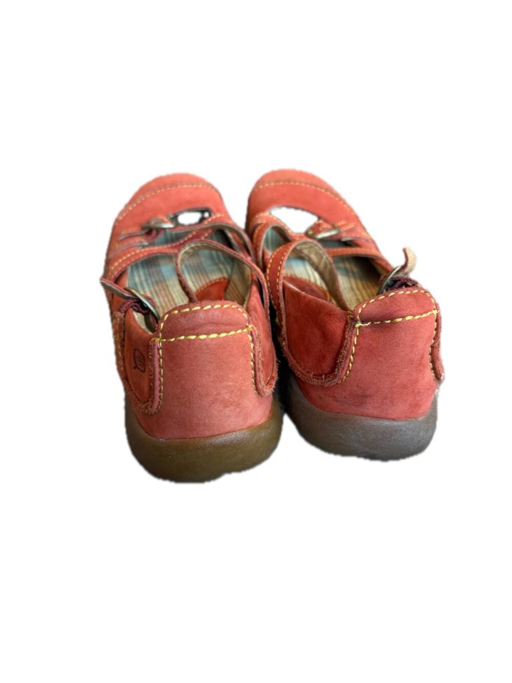 Born Rust Red Mary Jane Double Buckle Strap Flats Cushioned Size 7 Women's - Picture 10 of 11